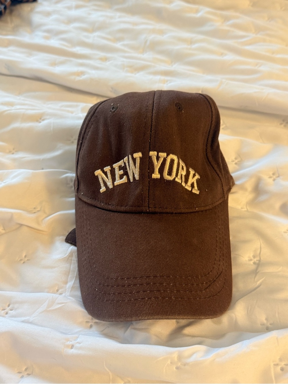 New York Embroidered Brown Baseball Cap